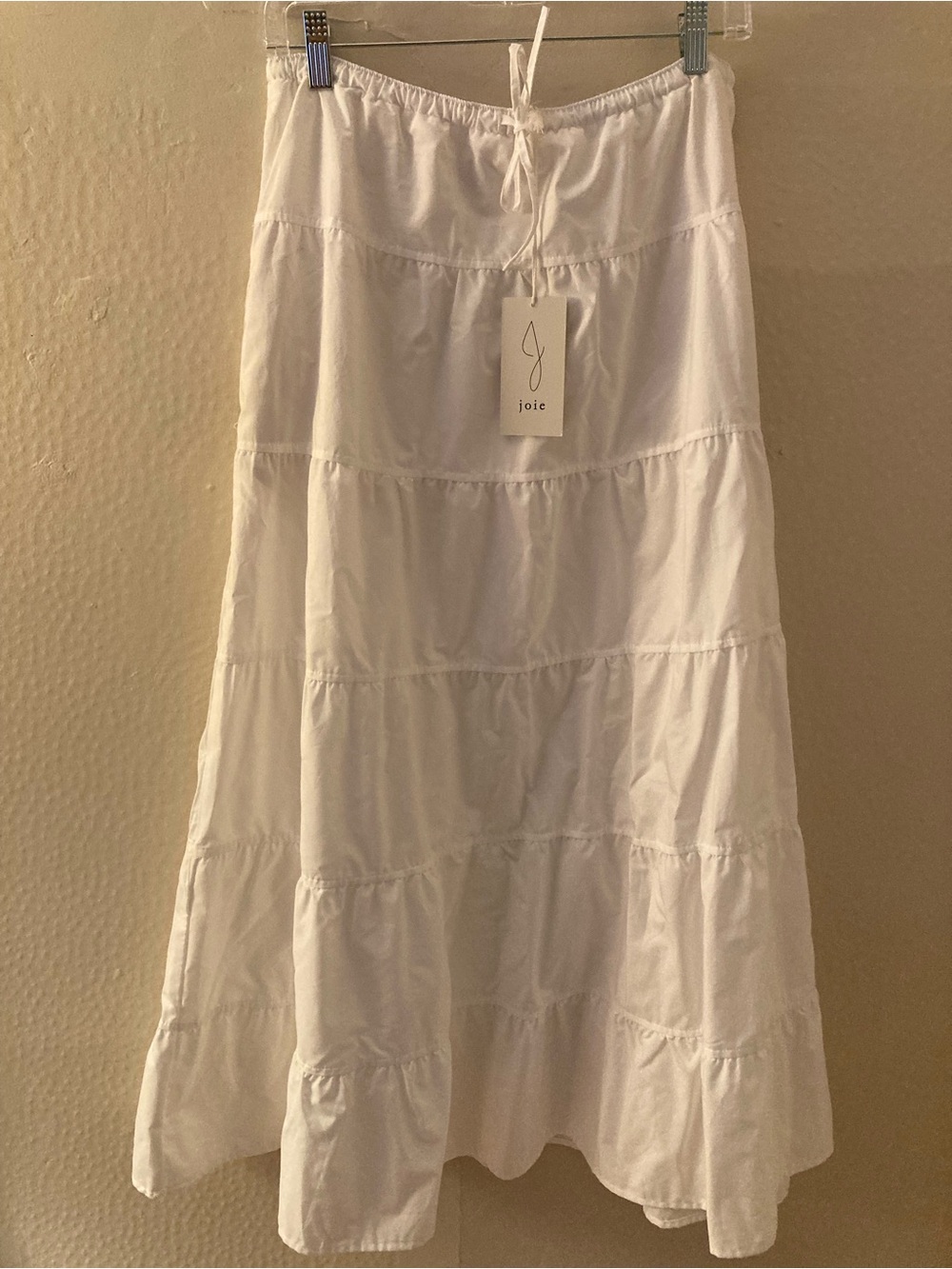 New Joie White Tiered Cotton Maxi Skirt